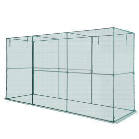 Crop Cage, 11.6 x 3.9 x 6.3 ft Plant Protection Tent with Zippered Door, Wind-Resistant Tall Crop Cage, Easy to Install, Outdoor Raised Bed Cover