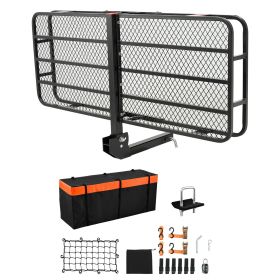 60" x 24" x 6", Hitch Cargo Carrier, 500 lbs Capacity Hitch Cargo Carrier with Cargo Net with Hook & Waterproof Cargo Bag