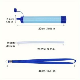 Personal Water Filter For Hiking, RV Camping, Travel, And Emergency Preparedness (Option: Blue1)