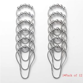 Set Of 12 Shower Curtain Hooks Rings,Decorative Rust Proof Stainless Steel Shower Curtain Hooks (Option: 1Pack)