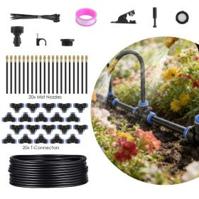 Garden Drip Irrigation Kit With 360' Bendable Misting Nozzles Automatic Garden Automatic Watering System For Garden Lawn Greenhouse Flower Bed Gr (Option: defaulttitle)